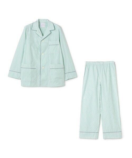 TOMORROWLAND/トゥモローランド コットンブロードストライプ パジャマ（ウィメンズ） 56 グリーン系 S
