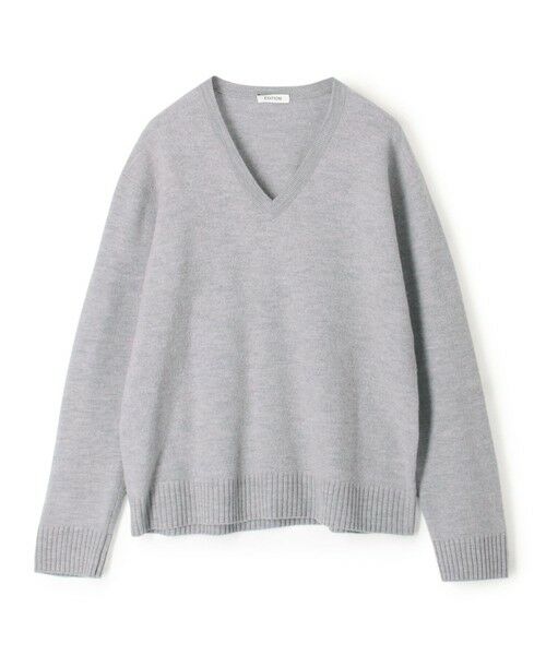 TOMORROWLAND/トゥモローランド スラブ縮絨 Vネックプルオーバー 16 ライトグレー S