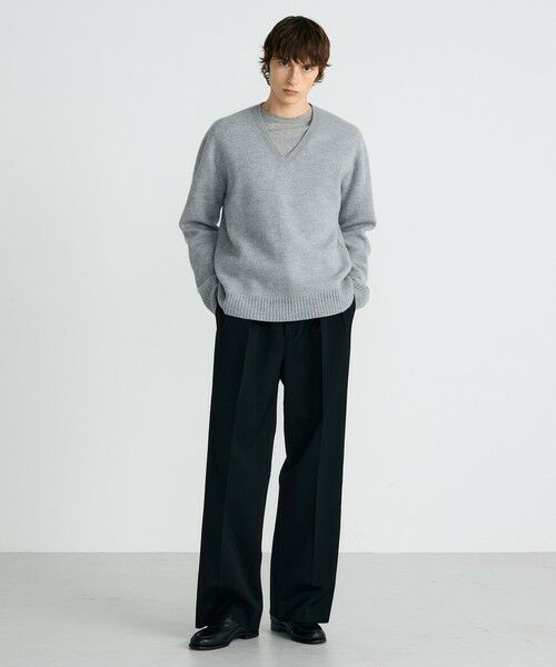 TOMORROWLAND / トゥモローランド ニット・セーター | スラブ縮絨 Vネックプルオーバー | 詳細1
