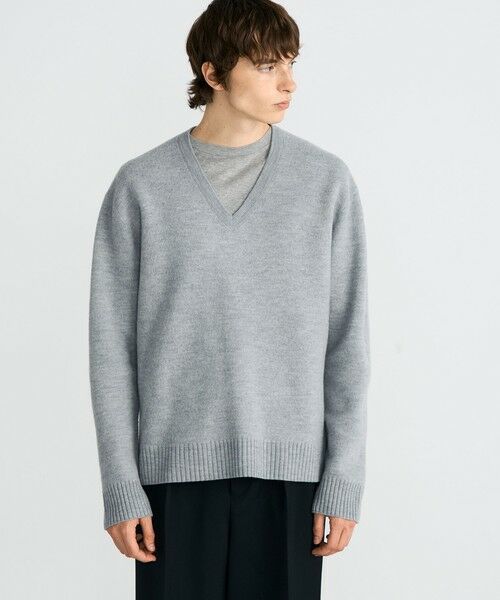 TOMORROWLAND / トゥモローランド ニット・セーター | スラブ縮絨 Vネックプルオーバー | 詳細2