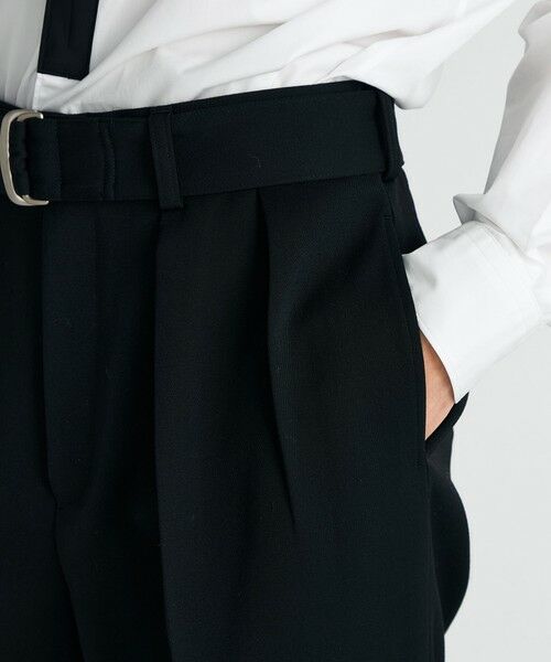 TOMORROWLAND / トゥモローランド その他パンツ | ウールビンテージサテン ベルトパンツ | 詳細7