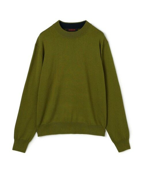 TOMORROWLAND/トゥモローランド コットンカシミヤ プレーンモックネックプルオーバー 57 カーキ L
