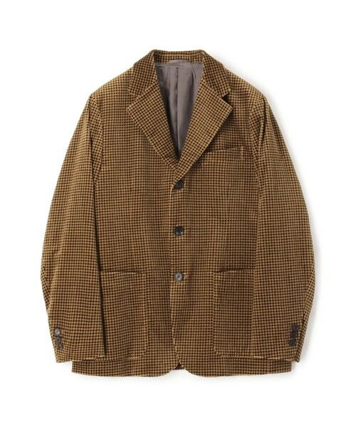 TOMORROWLAND/トゥモローランド コットンベルベット Pixelプリント3Bジャケット 28 ブラウン系 L TOMORROWLAND/トゥモローランド コットンベルベット Pixelプリント3Bジャケット 28 ブラウン系 L