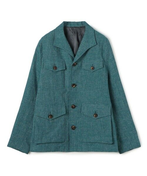 TOMORROWLAND/トゥモローランド コットンリネンスラブ 4ポケットカバーオールジャケット 65 ブルー L TOMORROWLAND/トゥモローランド コットンリネンスラブ 4ポケットカバーオールジャケット 65 ブルー L