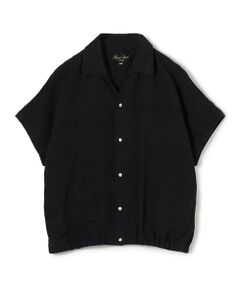 PLAN C プランシー コットンポプリンVネックショートスリーブシャツ PLAN C プランシー コットンポプリンVネックショートスリーブシャツ