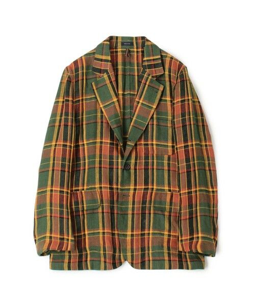 TOMORROWLAND/トゥモローランド Drake's リネンマドラスチェック シングルブレステッド3Bジャケット 54 グリーン系 38 TOMORROWLAND/トゥモローランド Drake's リネンマドラスチェック シングルブレステッド3Bジャケット 54 グリーン系 38