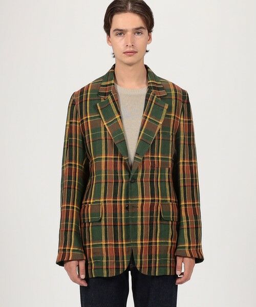 TOMORROWLAND / トゥモローランド テーラードジャケット | Drake’s リネンマドラスチェック シングルブレステッド3Bジャケット | 詳細2