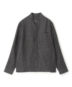 TOMORROWLAND / トゥモローランド ブルゾン | CARUSO リネンストライプ スタンドカラーブルゾン