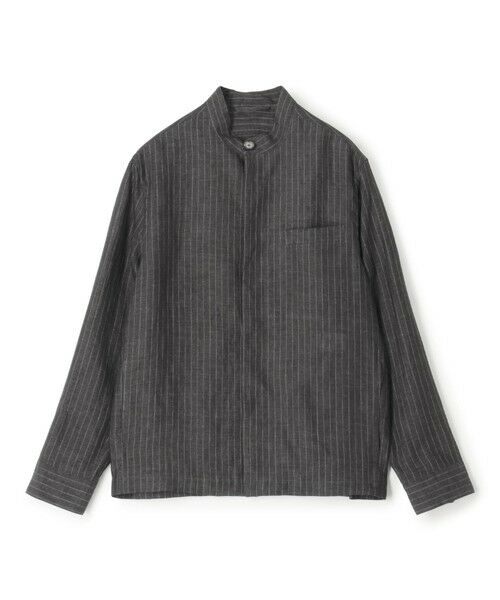 TOMORROWLAND/トゥモローランド CARUSO リネンストライプ スタンドカラーブルゾン 18 グレー系 M TOMORROWLAND/トゥモローランド CARUSO リネンストライプ スタンドカラーブルゾン 18 グレー系 M