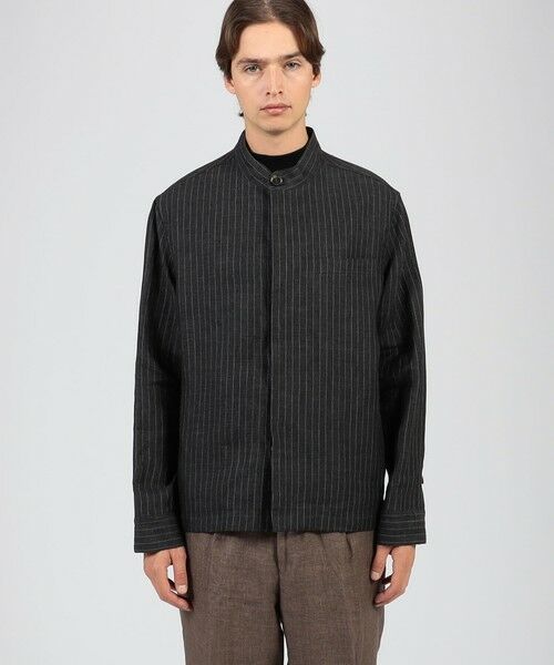 TOMORROWLAND / トゥモローランド ブルゾン | CARUSO リネンストライプ スタンドカラーブルゾン | 詳細2