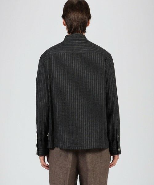 TOMORROWLAND / トゥモローランド ブルゾン | CARUSO リネンストライプ スタンドカラーブルゾン | 詳細4