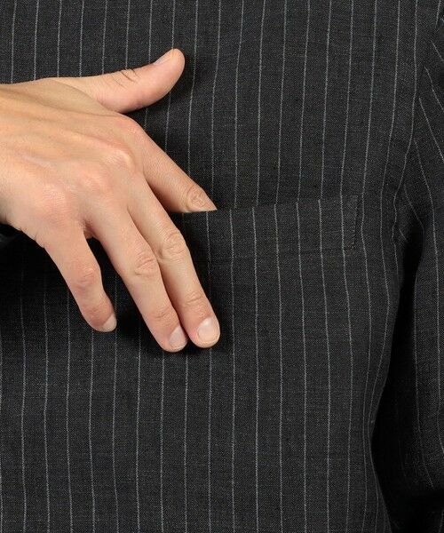 TOMORROWLAND / トゥモローランド ブルゾン | CARUSO リネンストライプ スタンドカラーブルゾン | 詳細8