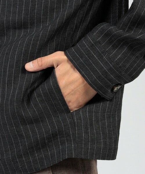 TOMORROWLAND / トゥモローランド ブルゾン | CARUSO リネンストライプ スタンドカラーブルゾン | 詳細9