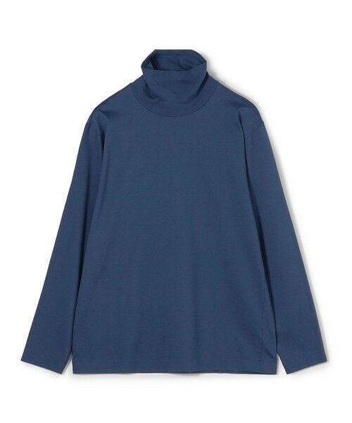 TOMORROWLAND/トゥモローランド 60/3スビンコットン タートルネック ロングスリーブカットソー 65 ブルー L