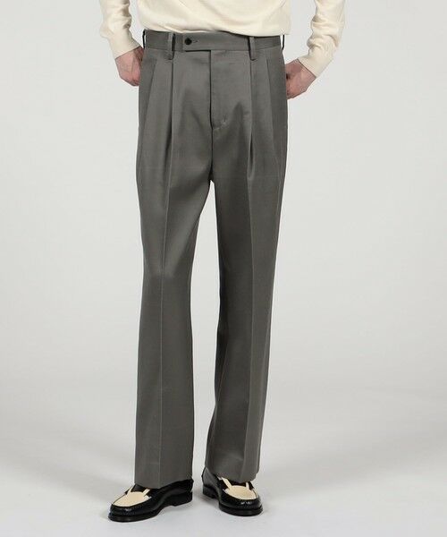 TOMORROWLAND / トゥモローランド スラックス・ドレスパンツ | コットンレーヨン 2プリーツ ワイドストレート バレルパンツ | 詳細1