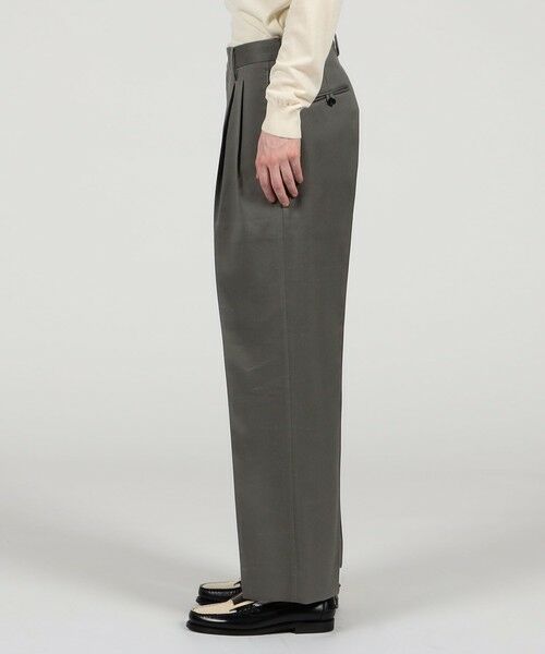 TOMORROWLAND / トゥモローランド スラックス・ドレスパンツ | コットンレーヨン 2プリーツ ワイドストレート バレルパンツ | 詳細3