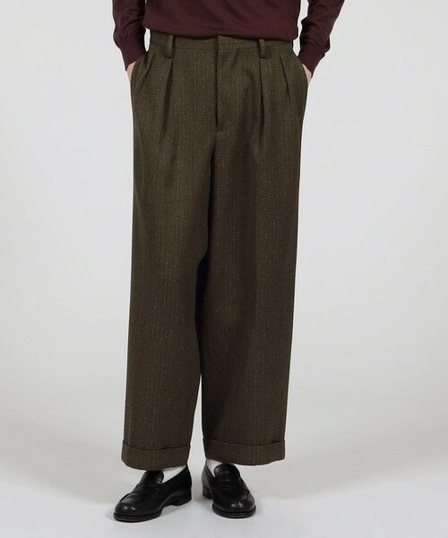 TOMORROWLAND / トゥモローランド その他パンツ | ウールアクリルナイロンストライプ 2プリーツストレートパンツ | 詳細1