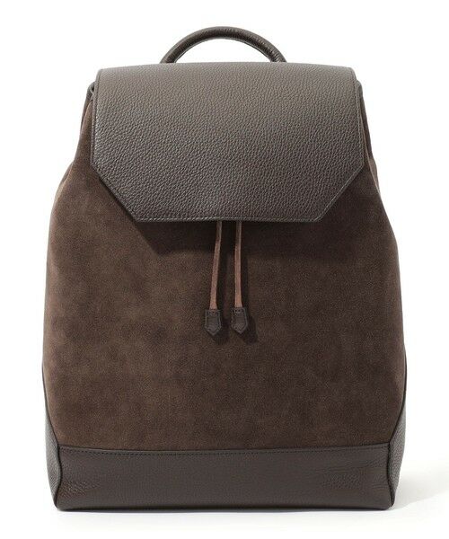TOMORROWLAND / トゥモローランド リュック・バックパック | TOMORROWLAND シュリンクレザー×スウェードコンビ バックパック（49 ダークブラウン）