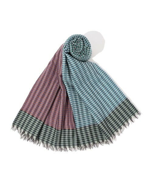 TOMORROWLAND / トゥモローランド マフラー・ショール・スヌード・ストール | EPICE ウール パネルチェックストール | 詳細1
