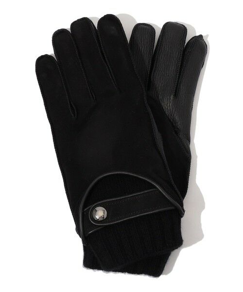 TOMORROWLAND/トゥモローランド MAZZOLENI カシミヤライニング ラムスキンヌバック×ディアスキンコンビグローブ 19 ブラック 8 TOMORROWLAND/トゥモローランド MAZZOLENI カシミヤライニング ラムスキンヌバック×ディアスキンコンビグローブ 19 ブラック 8