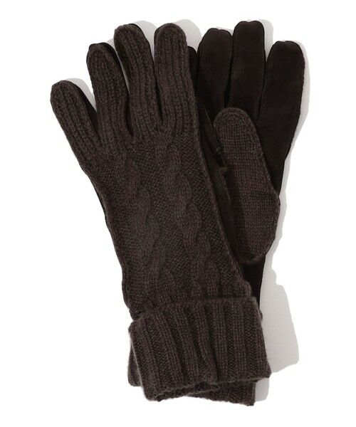 TOMORROWLAND/トゥモローランド MAZZOLENI カシミヤニット×ラムスキンヌバックコンビグローブ 49 ダークブラウン 7.5 TOMORROWLAND/トゥモローランド MAZZOLENI カシミヤニット×ラムスキンヌバックコンビグローブ 49 ダークブラウン 7.5