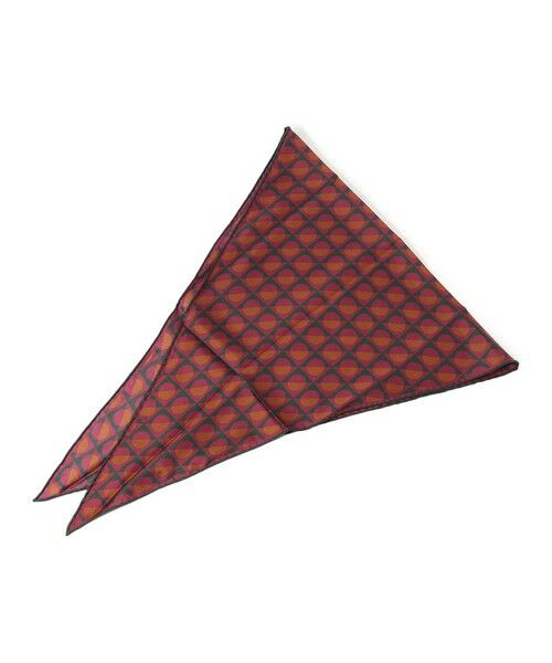 TOMORROWLAND/トゥモローランド TOMORROWLAND ジオメトリック柄 シルクスカーフ 78 オレンジ系 F