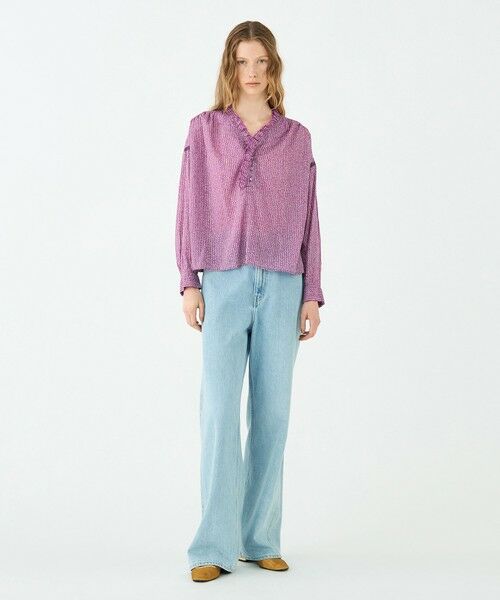 TOMORROWLAND / トゥモローランド シャツ・ブラウス（半袖以外） | コットンレーヨンプリント スタンドフリルブラウス | 詳細1