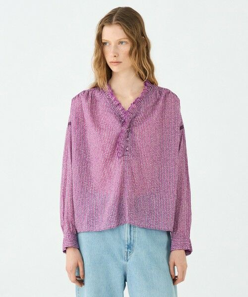 TOMORROWLAND / トゥモローランド シャツ・ブラウス（半袖以外） | コットンレーヨンプリント スタンドフリルブラウス | 詳細2