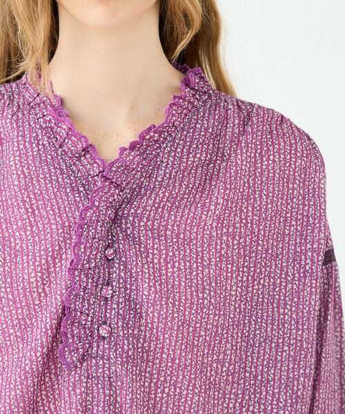 TOMORROWLAND / トゥモローランド シャツ・ブラウス（半袖以外） | コットンレーヨンプリント スタンドフリルブラウス | 詳細5