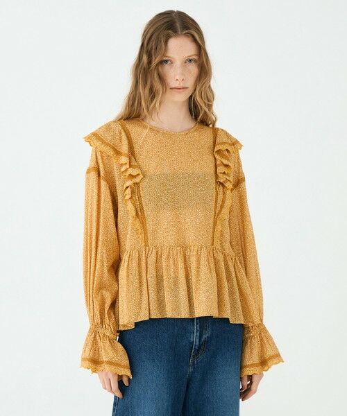 TOMORROWLAND / トゥモローランド シャツ・ブラウス（半袖以外） | コットンレーヨンプリント ペプラムレースブラウス | 詳細2