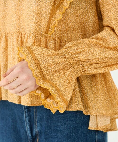 TOMORROWLAND / トゥモローランド シャツ・ブラウス（半袖以外） | コットンレーヨンプリント ペプラムレースブラウス | 詳細7