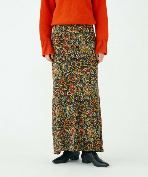TOMORROWLAND / トゥモローランド ロング・マキシ丈スカート | キュプラレーヨンジャカード ナロースカート | 詳細2