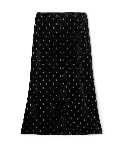 TOMORROWLAND / トゥモローランド ロング・マキシ丈スカート | ベロアエンブロイダリー ナロースカート(18 ブラック系)