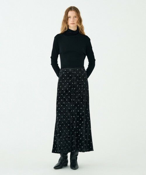 TOMORROWLAND / トゥモローランド ロング・マキシ丈スカート | ベロアエンブロイダリー ナロースカート | 詳細1