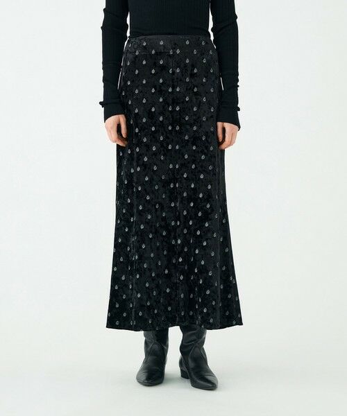 TOMORROWLAND / トゥモローランド ロング・マキシ丈スカート | ベロアエンブロイダリー ナロースカート | 詳細2