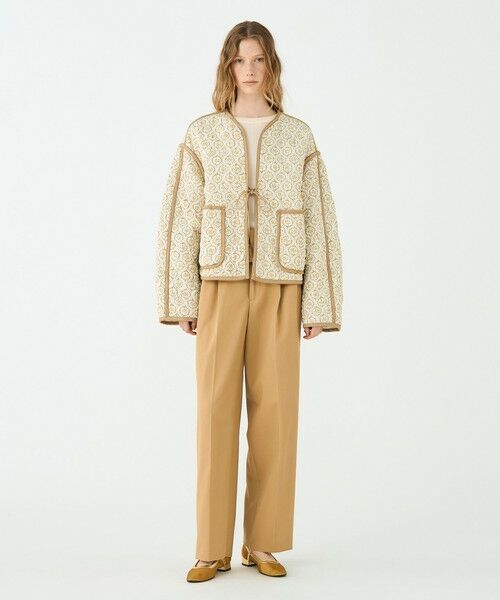 TOMORROWLAND / トゥモローランド ノーカラージャケット | レーヨンサテンキルト リバーシブルジャケット | 詳細1