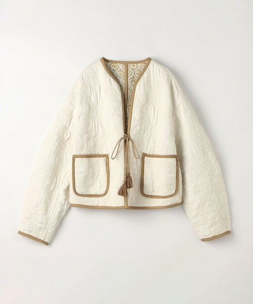 TOMORROWLAND / トゥモローランド ノーカラージャケット | レーヨンサテンキルト リバーシブルジャケット | 詳細11