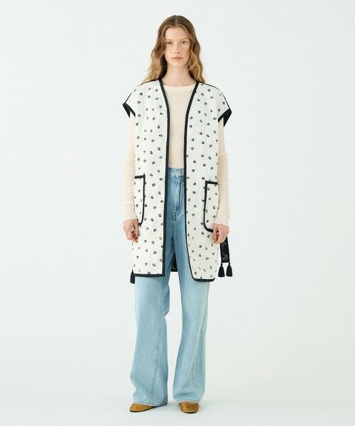 TOMORROWLAND / トゥモローランド ベスト | レーヨンサテンキルト ベルテッドジレ | 詳細1