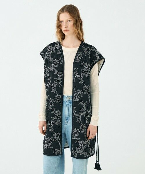 TOMORROWLAND / トゥモローランド ベスト | レーヨンサテンキルト ベルテッドジレ | 詳細10