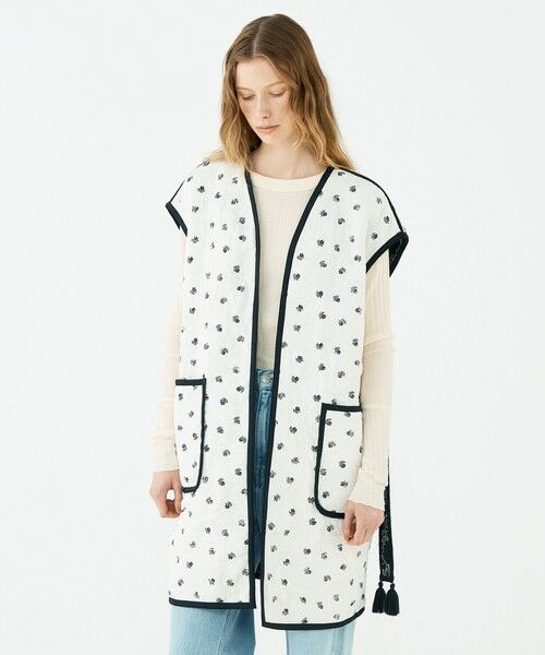 TOMORROWLAND / トゥモローランド ベスト | レーヨンサテンキルト ベルテッドジレ | 詳細2