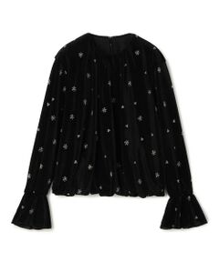 TOMORROWLAND / トゥモローランド シャツ・ブラウス | メッシュベロアエンブロイダリー ラッフルカフスブラウス