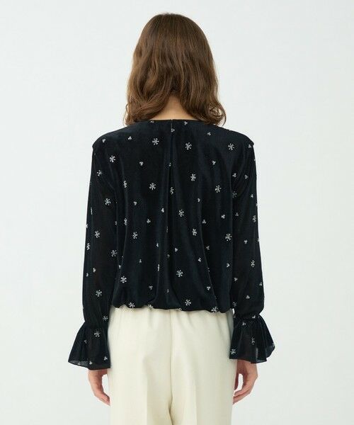 TOMORROWLAND / トゥモローランド シャツ・ブラウス | メッシュベロアエンブロイダリー ラッフルカフスブラウス | 詳細4