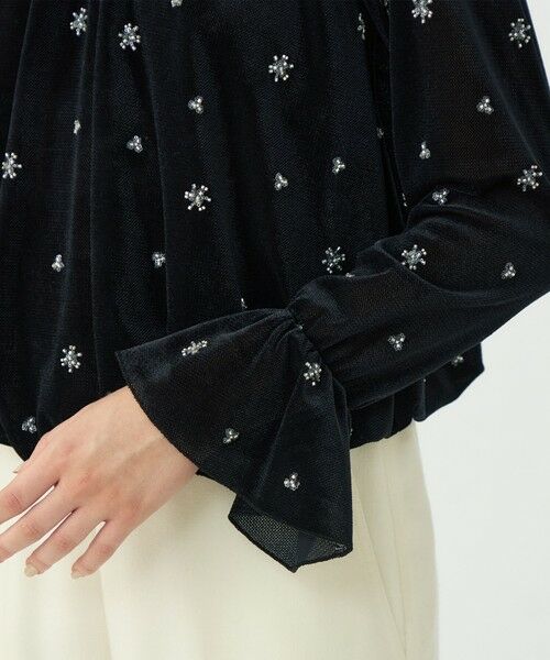 TOMORROWLAND / トゥモローランド シャツ・ブラウス | メッシュベロアエンブロイダリー ラッフルカフスブラウス | 詳細6