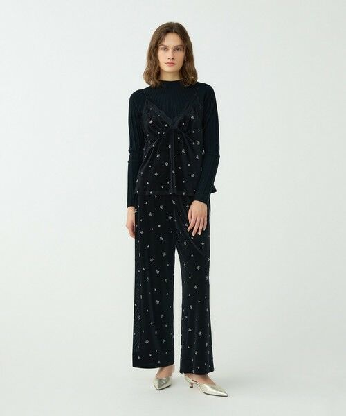 TOMORROWLAND / トゥモローランド キャミソール・チューブトップ | メッシュベロアエンブロイダリー キャミソールブラウス | 詳細1