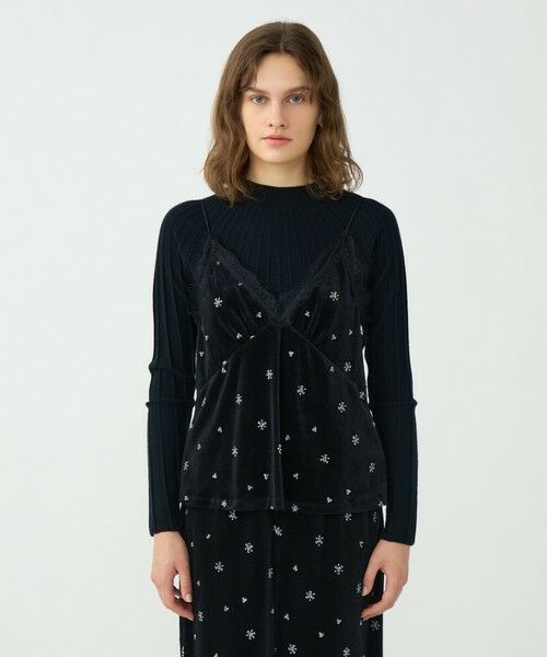 TOMORROWLAND / トゥモローランド キャミソール・チューブトップ | メッシュベロアエンブロイダリー キャミソールブラウス | 詳細2