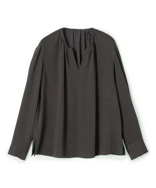 TOMORROWLAND / トゥモローランド シャツ・ブラウス | 【WEB先行予約】マットサテン ギャザーネックブラウス(17 ダークグレー)