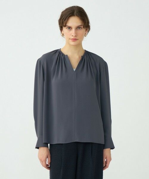 TOMORROWLAND / トゥモローランド シャツ・ブラウス | 【WEB先行予約】マットサテン ギャザーネックブラウス | 詳細2