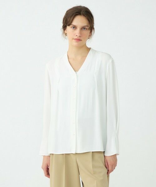 TOMORROWLAND / トゥモローランド シャツ・ブラウス | 【WEB先行予約】マットサテン Vネックブラウス | 詳細2