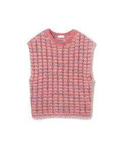 TOMORROWLAND / トゥモローランド ベスト | ミックスボーダー クルーネックベスト