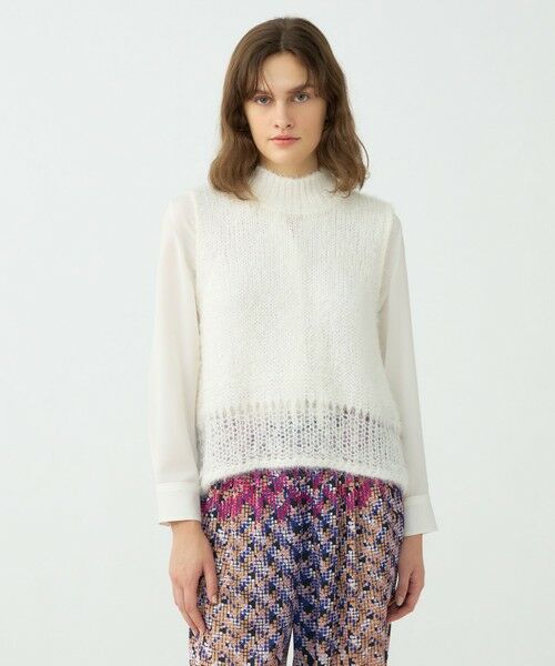 TOMORROWLAND / トゥモローランド ニット・セーター | モヘヤシルクファー ハイネックベスト | 詳細2